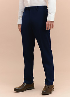 front James Blue Structured Stretch Dress Pants