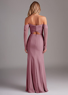 Azazie Hallie Bridesmaid Dresses Vintage Mauve Mermaid Long Sleeve Chiffon Dress image8