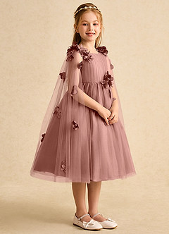 Azazie Staria Flower Girl Dresses Cedar Rose Ball-Gown Ruched Tulle Dress image8