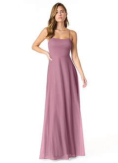 Azazie Rae Bridesmaid Dresses Vintage Mauve A-Line Bow Mesh Dress image1