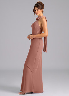 Azazie Velli Robes de demoiselle d'honneur Robe Sirène en Mousseline de soie Arc Rose De Cèdre image5