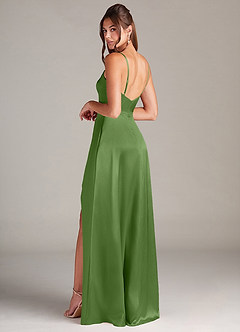 Azazie Sarella Brudtärnklänningar Klä av A-Linje i Stretch Satin Plisserad Basilika image4