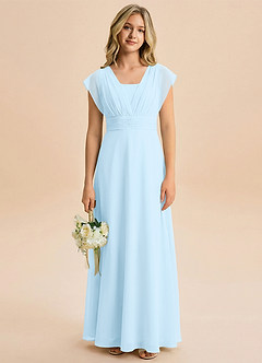 Azazie Soline Junior Klä av A-Line i Chiffong Plisserad image1