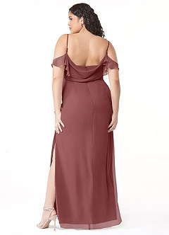 Azazie Emeralda Brautjungfernkleider Etui Schulterfrei Chiffon Kleid Amethyst image8