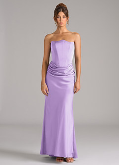 Azazie Debby Bridesmaid Dresses Lilac Mermaid Strapless Stretch Satin Convertible Dress image5