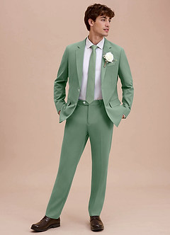 front Ethan Matcha Chaqueta de traje de alto rendimiento de tejido refinado