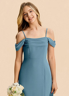 Azazie Lilly Junior Bermuda A-Line Pleated Chiffon Dress image6
