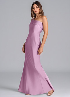 Azazie Driea Brudtärnklänningar Klä av Sjöjungfru i Stretch Satin Ena axeln Blåregn image6