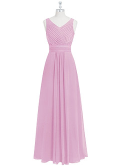 Azazie Pierrette Robes de demoiselle d'honneur Robe Trapèze en Mousseline de soie Plissée Rose Bonbon image7