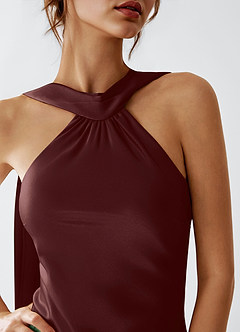 Veronica Ganache Luminous Satin Maxi Dress image6