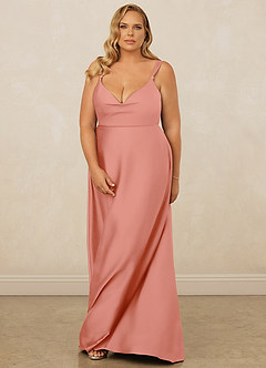 Christian Siriano Bridal for Azazie 1001 Brautjungfernkleider A-Linie Herzausschnitt Stretch-Satin Kleid Koralle image15
