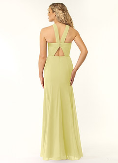 Azazie Rue Brautjungfernkleider A-Linie Halter Chiffon Kleid Zitronensorbet image2