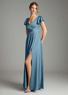 Azazie Omari Bridesmaid Dresses Bermuda A-Line Stretch Satin Dress image4
