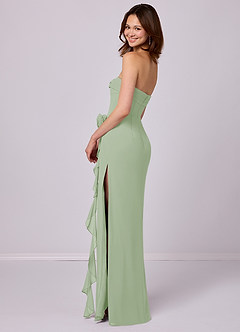 Barbie ♥ Azazie Bridesmaid Dresses Dusty Sage Sheath Strapless Chiffon Convertible Dress image10