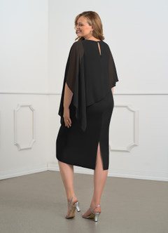 Azazie Sparrow Abiti per la Madre della Sposa Abito Tubino in Chiffon Lustrini Nero image8