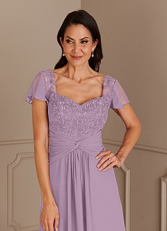Azazie Gwenyth Mother of the Bride Dresses Wisteria A-Line Lace Chiffon Dress image6