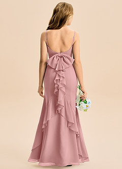 Azazie Lioren Junior Dusty Rose Mermaid Bow Chiffon Dress image5