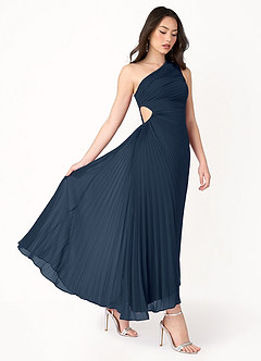Angelina Navy Asymmetrical Dress image3