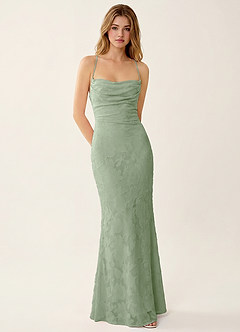 Natasha Light Green Jacquard Corset Mermaid Summer Dress image5