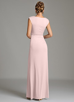 Azazie Chantal Bridesmaid Dresses Blushing Pink Mermaid Pleated Premium Stretch Jersey Dress image2