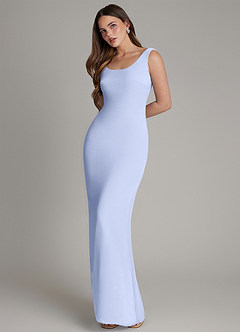 Azazie Hadley Robes de demoiselle d'honneur Robe Sirène en Mousseline de soie Plissée Eis image4