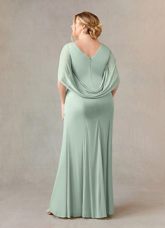 Azazie Belladonna Mother of the Bride Dresses Agave Mermaid Scoop Pleated Mesh Dress image9