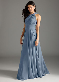 Azazie Charlize Jurken voor bruidsmeisjes Jurk van Chiffon met A-Lijn One-Shoulder Schemering image4