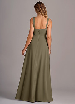 Azazie Debra Bridesmaid Dresses Willow Green A-Line with Pockets Chiffon Convertible Dress image6