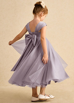 Azazie Chickadee vestidos de niña de las flores Vestido de Atardecer de Satin Mate de Princesa con Escote de Corazón image1