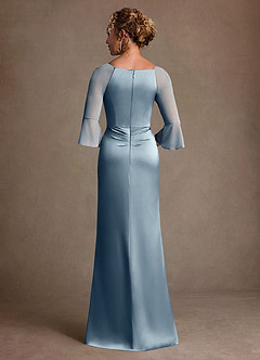 Azazie Nampa Klänningar till brudens mor Klä Tubklänning i Maska Plisserad Dammblå image3