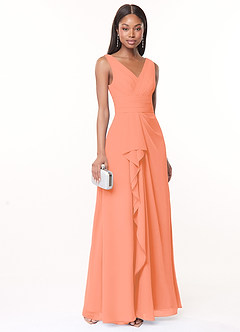 Azazie Julianna Bridesmaid Dresses Sunset A-Line Chiffon Dress image1