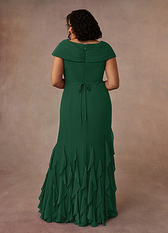 Azazie Bailora Mother of the Bride Dresses Dark Green Mermaid Ruched Chiffon Dress image8