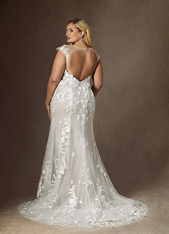Azazie Salina Abiti da Sposa Abito Sirena in Tulle con Scollo a Cuore e Paillettes Bianco Diamante image10