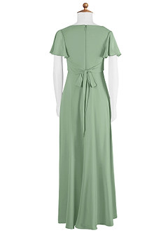 Azazie Induh Vestido de Matcha de Gasa/ Chiffon de Acampanado con Volante image7