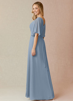 Azazie Cierra Bridesmaid Dresses Dusty Blue A-Line V-Neck Chiffon Dress image5