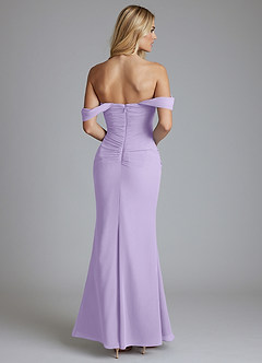 Azazie Luiza Robes de demoiselle d'honneur Robe Sirène en Mousseline de soie Épaule décolletée Lilas image7