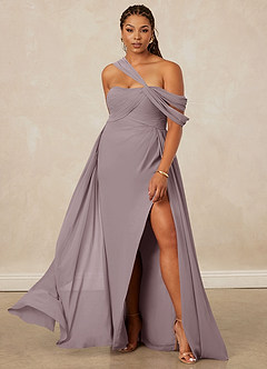 Christian Siriano Bridal for Azazie 1014 Bridesmaid Dresses Dusk A-Line Off the Shoulder Chiffon Dress image9