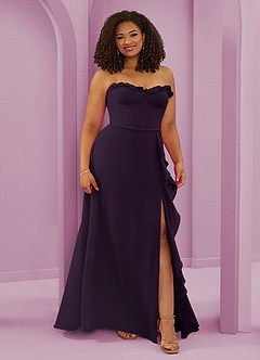 Barbie ♥ Azazie Bridesmaid Dresses Plum A-Line Sweetheart Neckline Chiffon Dress image10