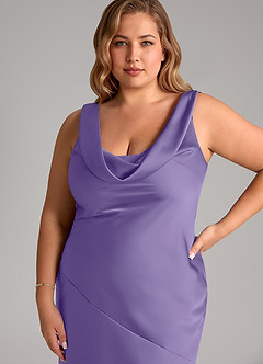Azazie Rylina Bridesmaid Dresses Tahiti Mermaid Stretch Satin Dress image11