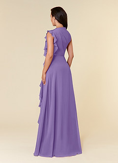 Azazie Narine Kleider für die Brautmutter A-Linie Hoher Halsausschnitt Gefaltet Chiffon Kleid Tahiti image4