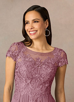 Azazie Lunda Kleider für die Brautmutter A-Linie Spitze Chiffon Kleid Vintage Mauve image3