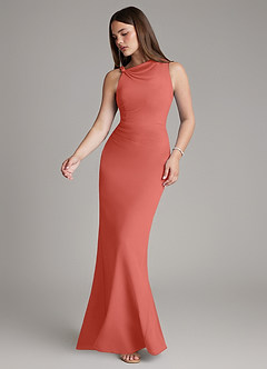 Azazie Charice Schlussverkauf Etui Plissee Chiffon Kleid Sky Blue image3