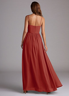 Azazie Calianna Bridesmaid Dresses Terracotta A-Line Off the Shoulder Chiffon Convertible Dress image5