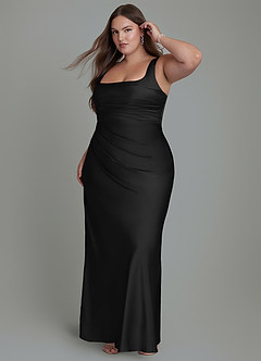 Azazie Agustina Bridesmaid Dresses Black Mermaid Corset Stretch Satin Dress image10