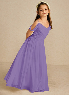 Azazie Chelle Flower Girl Dresses Tahiti A-Line Pleated Chiffon Dress image6