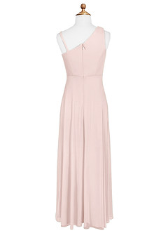 Azazie Brooke Junior Abito A-Line in Maglia Plissettato Rosa Rossore image6