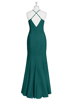 Azazie Carolina Bridesmaid Dresses Peacock Mermaid Ruched Chiffon Dress image7