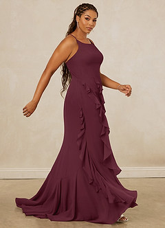 Christian Siriano Bridal for Azazie 1006 Bridesmaid Dresses Cabernet Mermaid Ruched Chiffon Dress image13