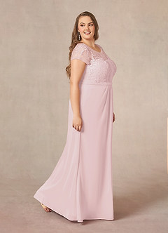 Azazie Silvia Mother of the Bride Dresses Blushing Pink A-Line Lace Chiffon Dress image10