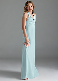 Azazie Tessie Junior Mist A-Line Pleated Chiffon Dress image4